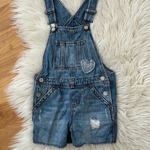 GAP Toddler Girls Denim Short Overalls, size 4